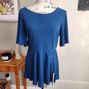 New Betabrand Blue Short Sleeve Top Sz M